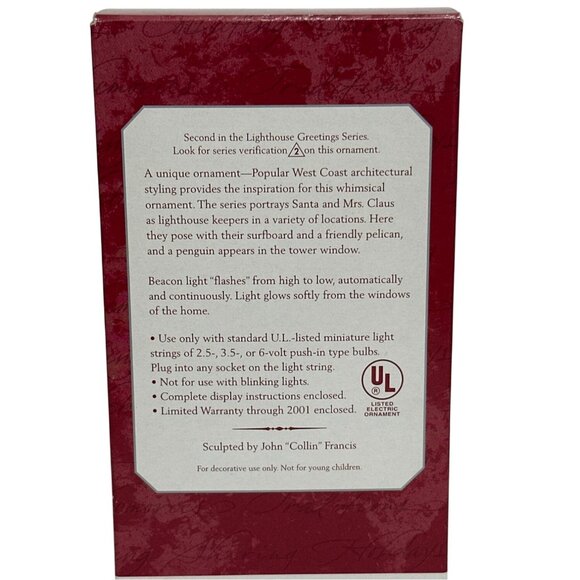 Hallmark Magic Lighthouse Greetings Keepsake Ornament 1998 Holiday Decor Unteste - Picture 9 of 12